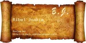 Bibel Joakim névjegykártya